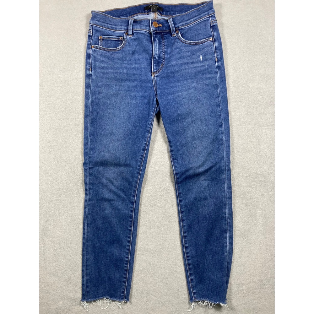 Ann Taylor Jeans Womens Size 4 Petite Blue Skinny Mid Rise Stretch Medium Wash